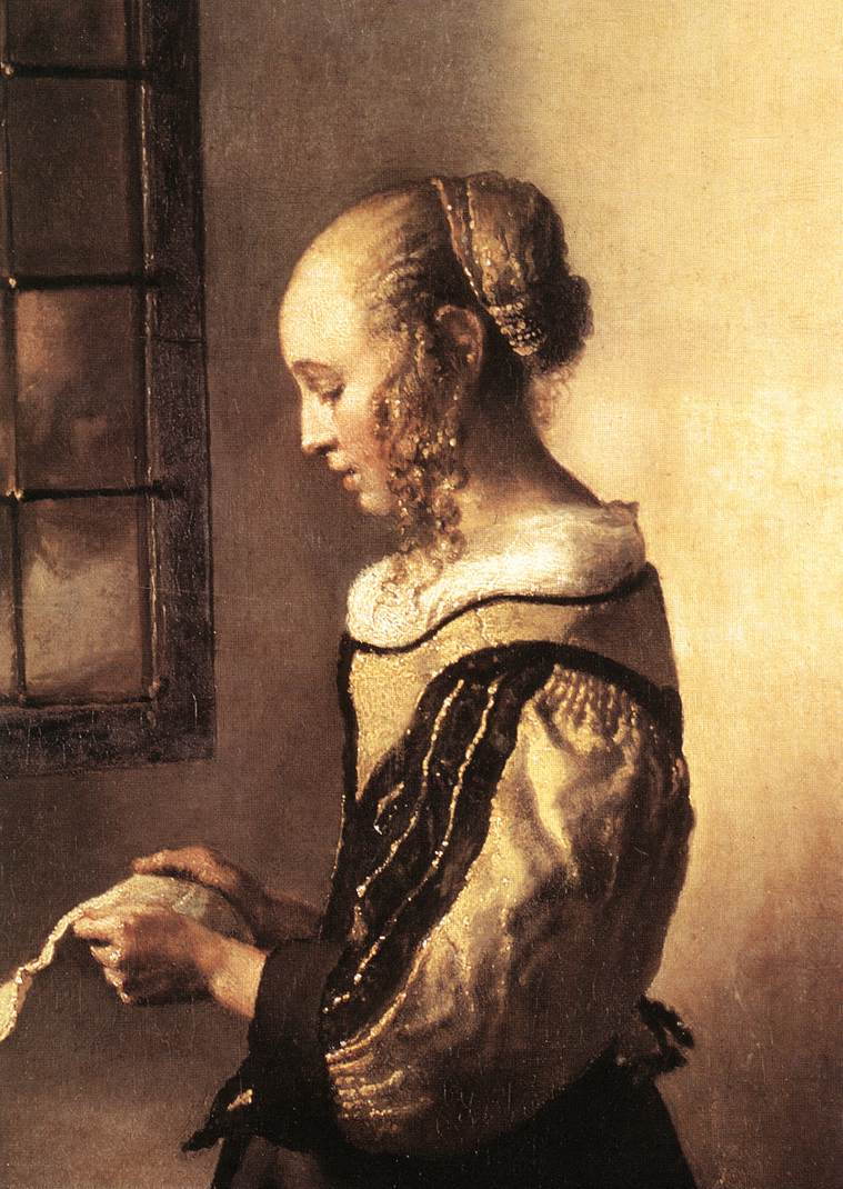 VERMEER VAN DELFT, Jan Girl Reading a Letter at an Open Window (detail) wt